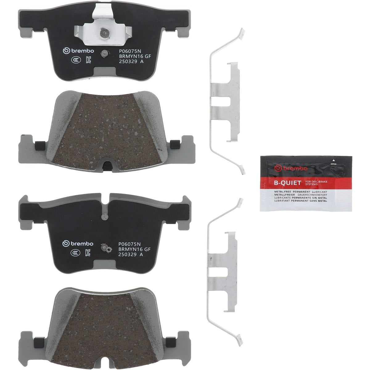 Brembo Brake Pad, FMSI Number D1561-8772, Ceramic, Set Of 4 - P06075N