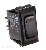 RV Designer Multi Purpose Switch, 10 amp Max, 0.550 in x 1.125 in Cutout, Black - S341