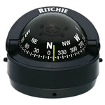 Ritchie Navigation Compass, Black, 12 V Green Light, 2-3/4 in Direct Read Dial - S-53