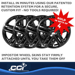 Coast2Coast Wheel Skin, 17 in, 5 Split Spokes, Gloss Black, Set Of 4 - IMP460BLK