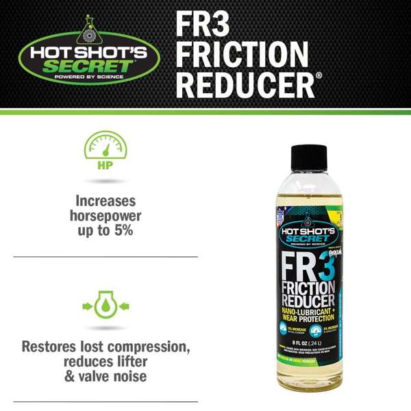 Hot Shot's Secret/ Lubrication Specialties Oil Additive, FR3, Use To Reduce The Friction In Engine, 8 oz Bottle - HSSFR308Z