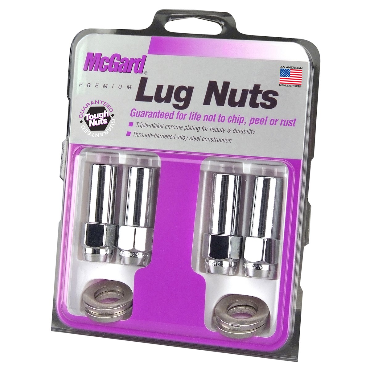 McGard Wheel Access Lug Nut, 12 Millimeter X 1.5 Thread Size, 2.27 in Overall Length, 13/16 in Wrench Size, Set Of 4 - 63016
