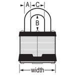 Master Lock Starter Sentry Padlock, 3/8 in Diameter Shackle/2 in Wide Body, 1 in Height x 15/16 in Width Shackle Clearance, Black/Gray - 5KAA4332