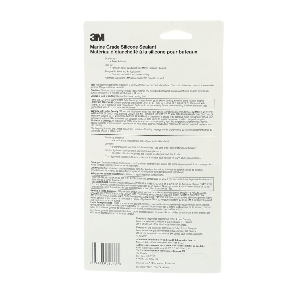 3M Adhesive Sealant, 3 oz Tube, White, 5 To 10 Minutes Tack Free Time - 08017