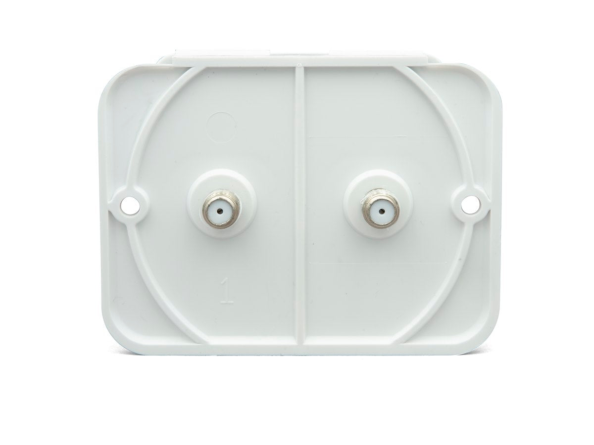 B&B Molders TV Cable Entry Plate, 2.5 in Diameter Cutout Dimension, 3 in Height x 4 in Width Outside Dimension, Polar White - 94323