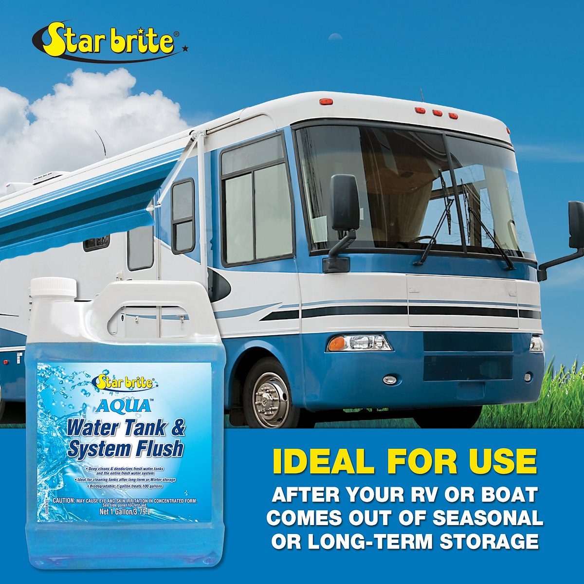 Star Brite Fresh Water System Cleaner, 1 gal Solution Cleans Up To 100 gal Of Water, 1 gal Jug, Pack of 4 - 032300