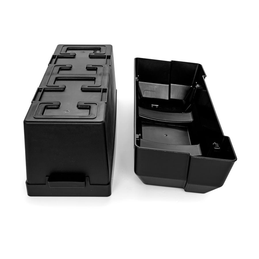 Camco Battery Box, Fits Two 6V Group GC2 Batteries Or Two 12V Group 24/24M Batteries, With 2 Tie Down Straps And 4 Strap Clamps With Screws - 55374