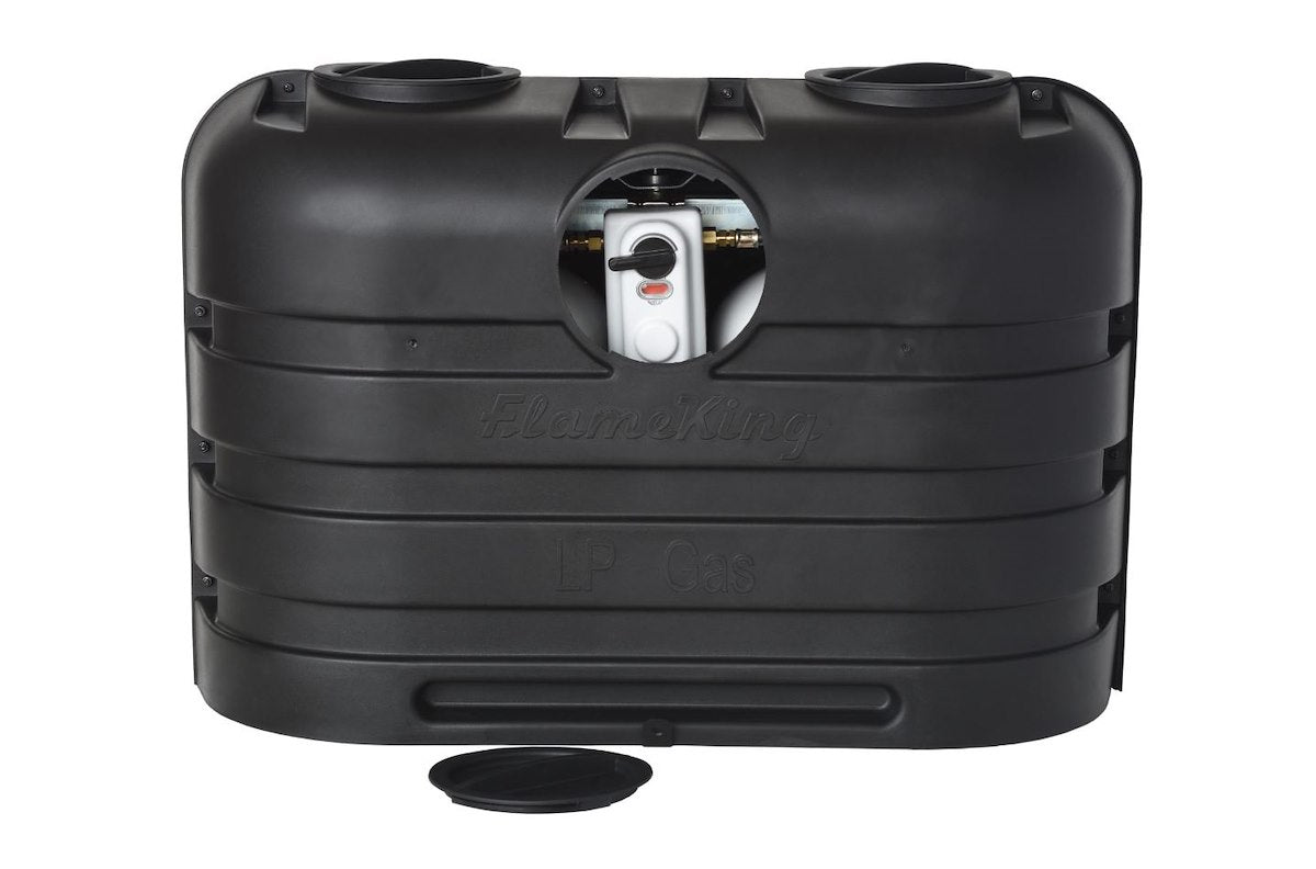 Flame King Propane Tank Cover, For Dual 20 lb Cylinder, Black, 29 in Width x 19-1/2 in Height x 14 in Depth - YSN-PCC-RV20