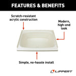 Lippert Bathtub, 24 in x 38 in, White - 209661