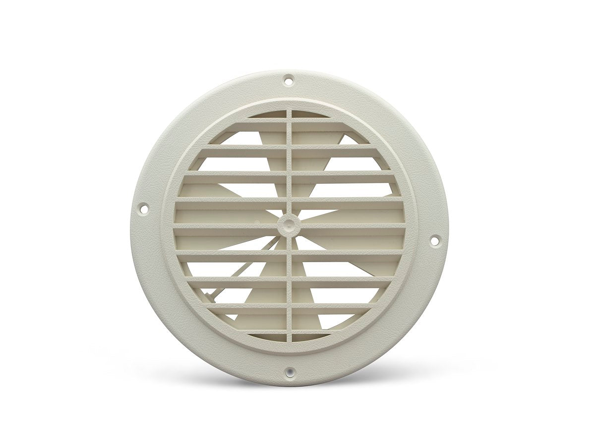B&B Molders Heating/Cooling Register, 5-1/4 in Cutout Diameter Cutout Dimension, 6-1/2 in Diameter Outside Dimension, 360 degree Rotation - 94275