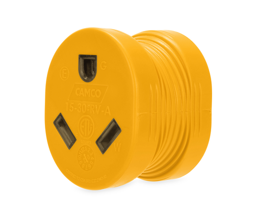 Camco Power Cord Adapter, 15 amp Male To 30 amp Female, 15 amp - 55223