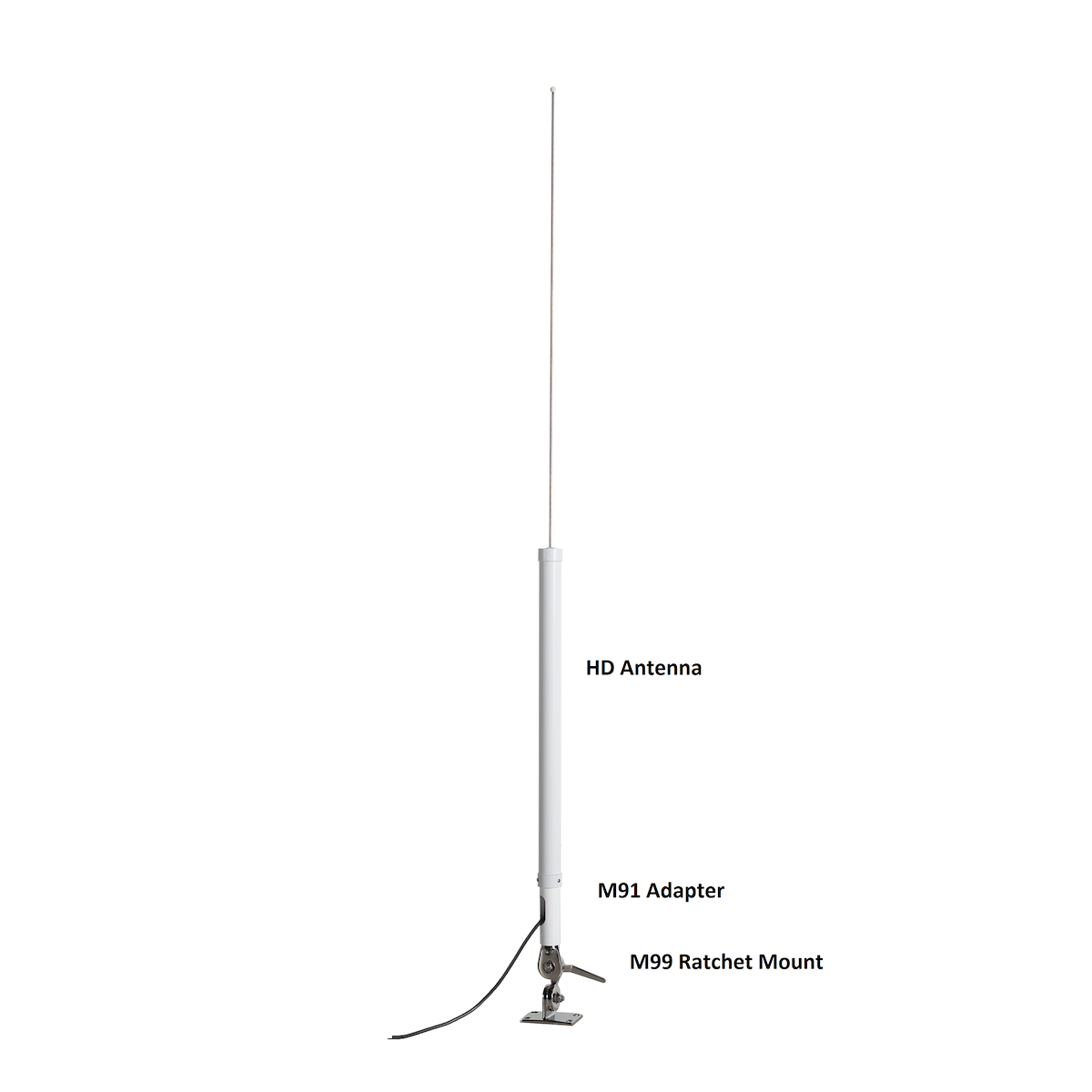 Morad VHF Radio Antenna, VHF-156 HD, 4.5 ft Length, 6dB Gain - 9120