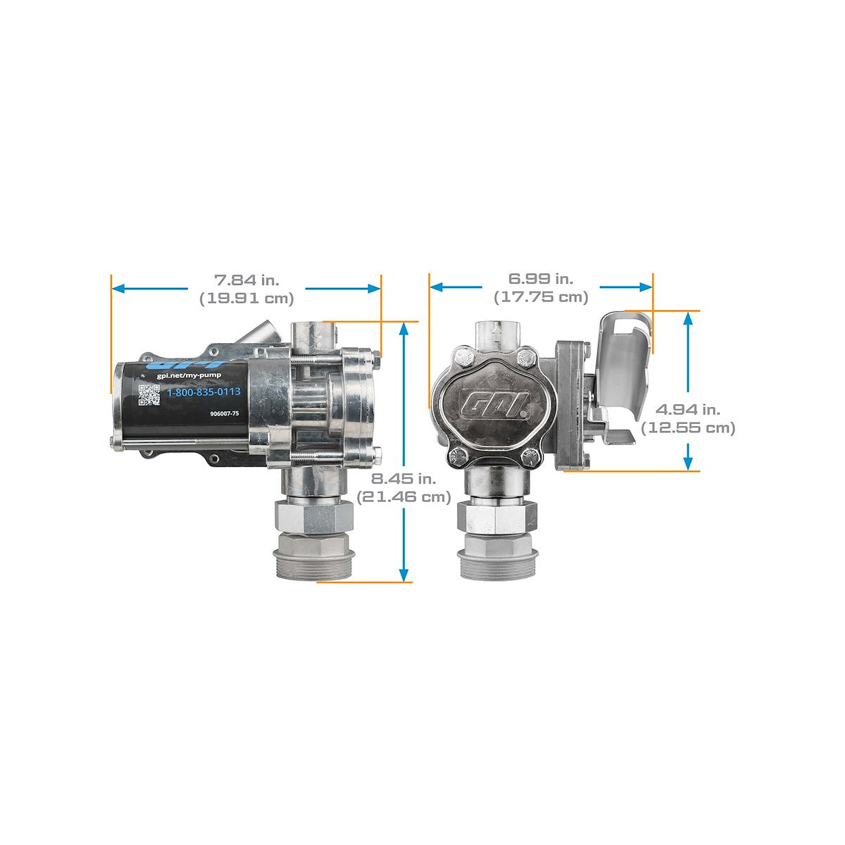 GPI Liquid Transfer Tank Pump, EZ-8, 12 V AC, Up To 8 gal Per Minute - 137100-05