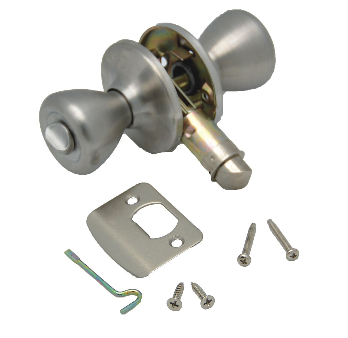 AP Products Entry Door Handle, Used As Either 3/8 in Or 2-3/4 in Backset, Stainless Steel - 013-202-SS