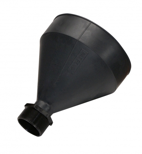 WirthCo Funnel, 7-1/2 in Top Inside Diameter x 9-3/16 in Overall Height, 2-1/4 in Spout Outside Diameter x 1-7/16 in Spout Length, Black - 32400