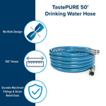 Camco Fresh Water Hose, 5/8 in Internal Diameter, 50 ft Length, 100 PSI Working Pressure - 22853