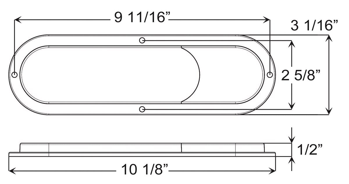 Optronics Trailer Light, LED, Red, 10-1/4 in Length x 3-1/16 in Width - STL68RBP