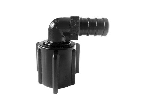 Elkhart Supply Fresh Water Fitting, 1/2 in PEX x 1/2 in Female Pipe Thread Swivel End Wing Nut, 90 degree Elbow, Black - 28814