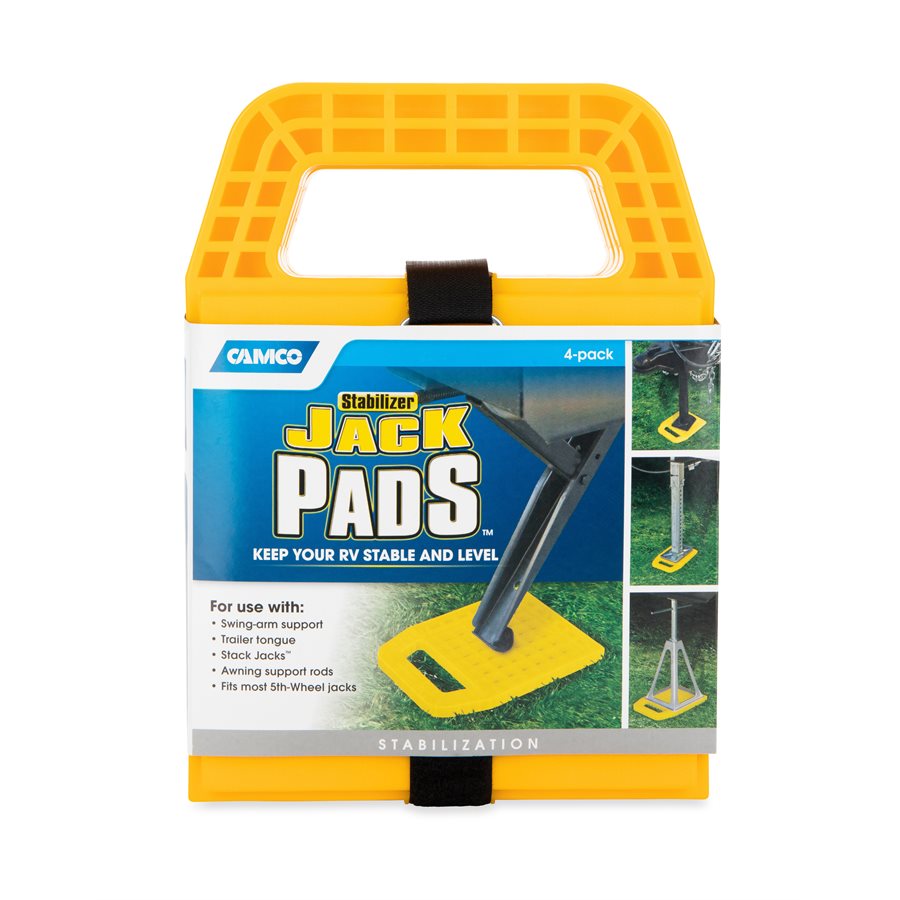 Camco Trailer Stabilizer Jack Stand Pad, 6.2 in x 6.2 in, Set Of 4 - 44595