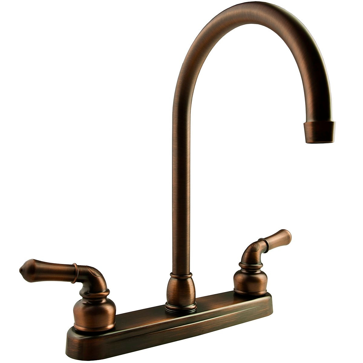Dura Faucet Faucet, 12 in J-Spout, 2 Teapot Classical Handle, Oil Rubbed Bronze Coated/Plastic Body/Brass Spout - DF-PK330HC-ORB