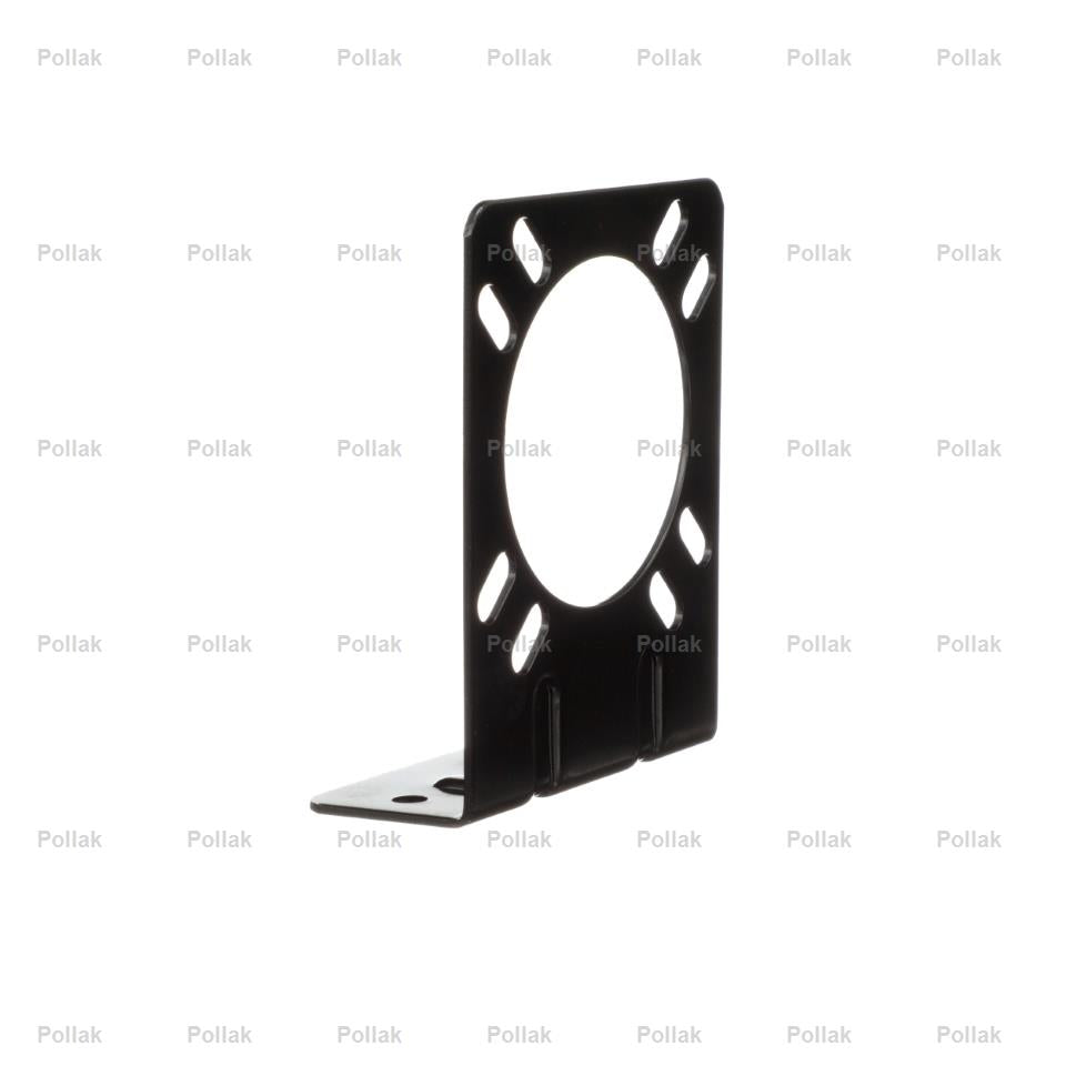 Pollak Trailer Wiring Connector Mounting Bracket, For Use With 7 Way RV Connector, 90 degree Bend, Black - 12-711U