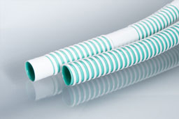 Plastiflex Fresh Water Hose, 1-3/8 in Inside Diameter, 10 ft Length With Flat Fittings For Cut-To-Length, White Over FDA Aqua - 101F