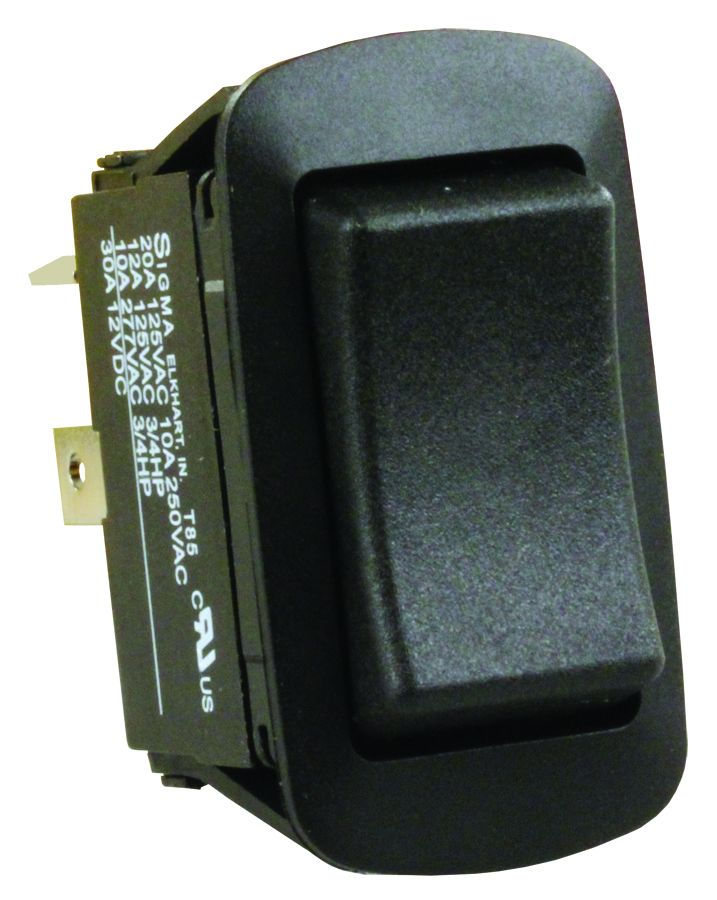 JR Products Multi Purpose Switch, 0.835 in x 1.457 in (Cutout), 0.984 in x 0.500 in (Switch), Black - 13865