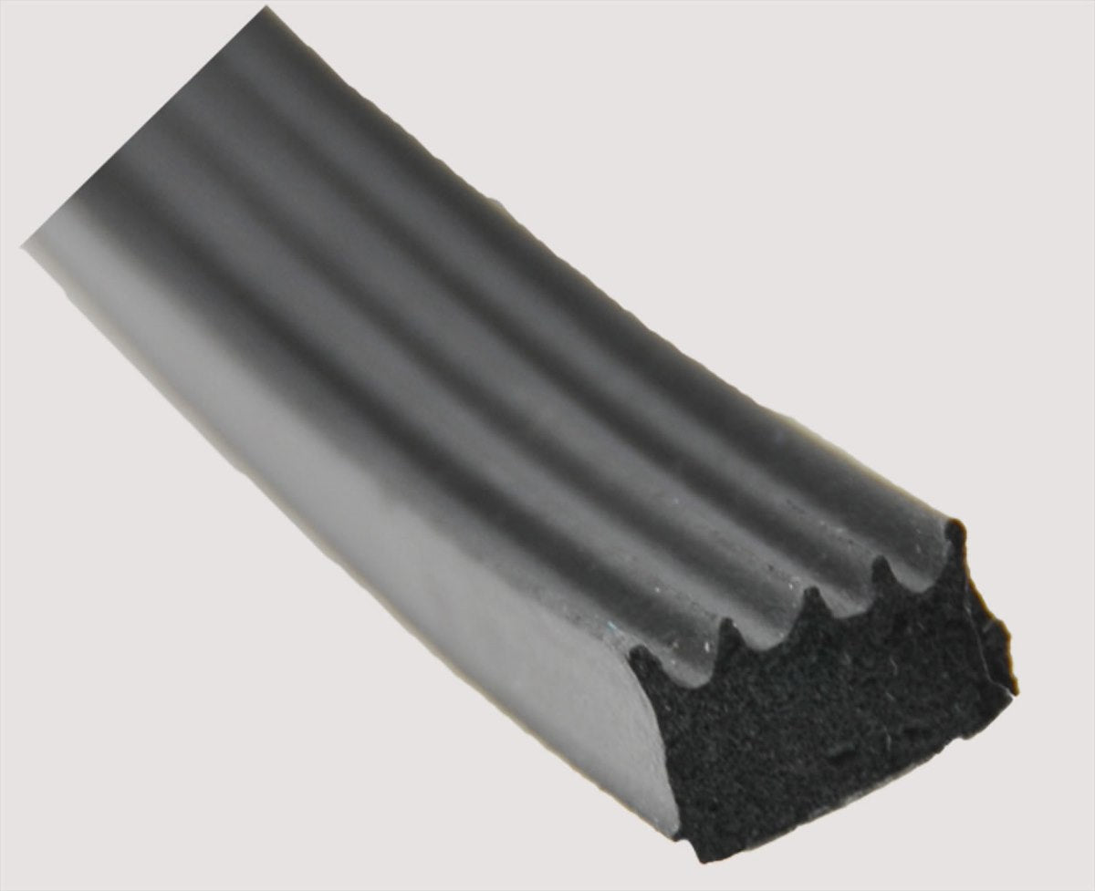 AP Products Multi Purpose Weather Stripping, 50 ft Length x 1/2 in Width x 5/16 in Thickness, Black, Mounts With White PSA Tape - 018-855