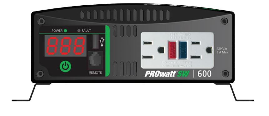 Xantrex Power Inverter, Inverts 12 V DC To 120 V AC, 540 Watts Output/1200 Watts Surge, 90 Percent Efficiency - 806-1206