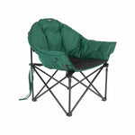 Faulkner Camping Chair, 300 lb Weight Capacity, Green/Black, Steel Tubing With Polyester Padding/Polyester Fabric - 52286