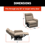 Lippert Chair, Heritage Theater Series, 27-1/2 in Width x 35 in Depth x 39 in Height Overall, 64 in Reclining Depth - 2024044112