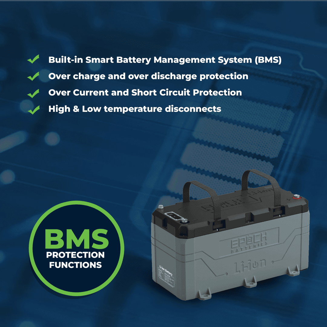 Epoch Battery, 36 V, M8 Threaded Stud Top Terminal, Lithium Iron Phosphate Style (LiFePO4) - B36100A-A