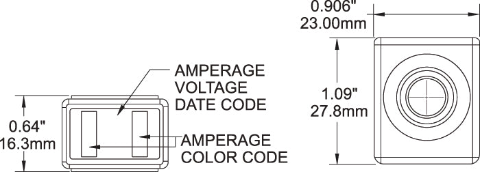 Blue Sea Fuse, 125 amp, 58 V DC - 5184-BSS
