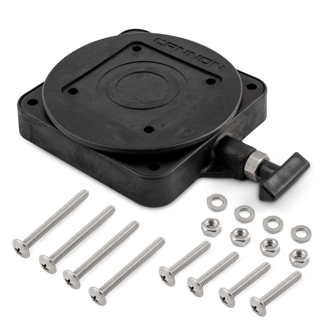 Cannon Downrigger Mount, Black, 5-1/4 in Length x 5-1/4 in Width Dimension, 360 degree Rotation - 2207003