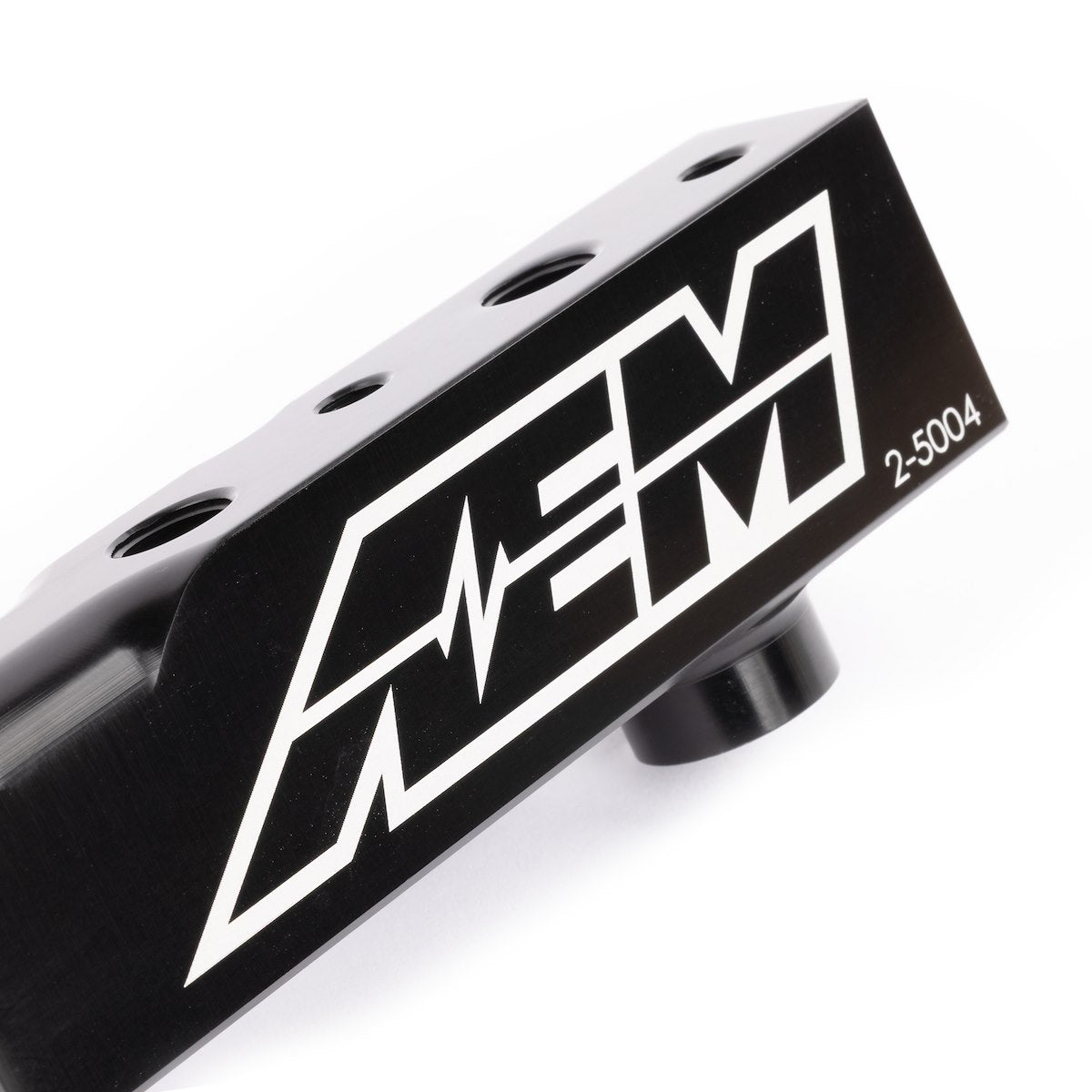 AEM Electronics Fuel Injector Rail, Black, Aluminum, 1/2 in bore Diameter - 25-104BK