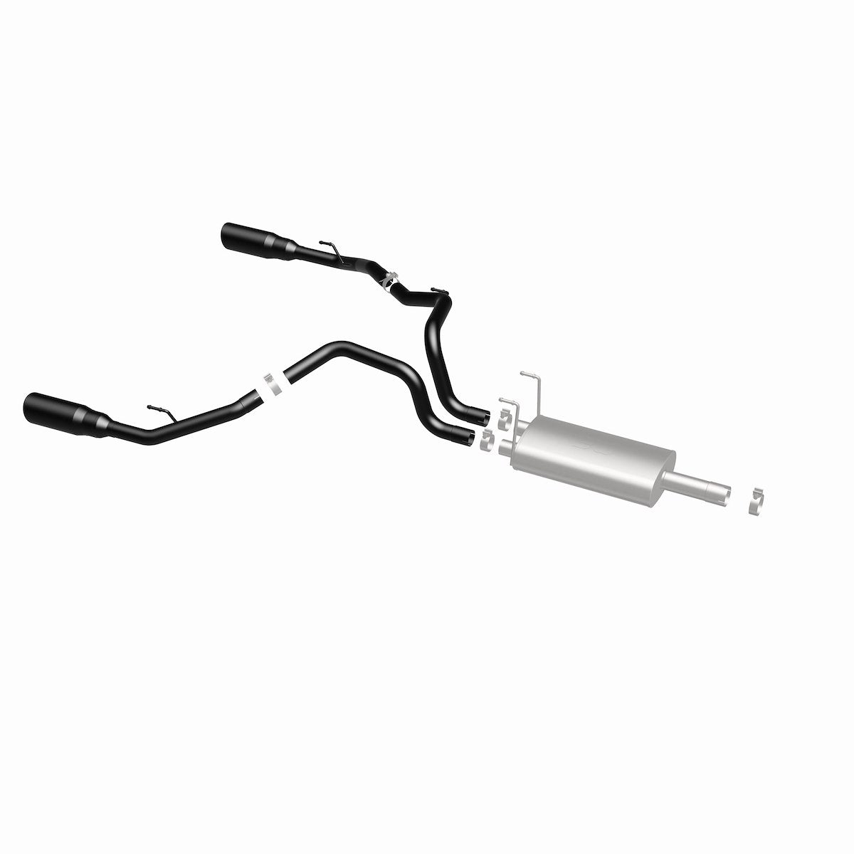 MagnaFlow Exhaust System Kit, Stainless Steel, 3 in Pipe Diameter, 5 in Black Stainless Steel Tips - 15363