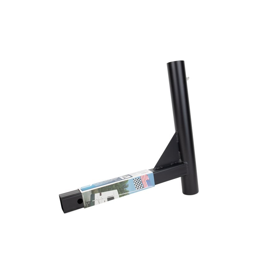 Camco Flagpole Mount, 2 in Receiver Hitch Mount, For Flag Poles Up To 2-11/32 in Diameter, Black - 51611
