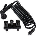 Dura Faucet Exterior Spray Port, Faucet Type With Quick Connect Valve With 15 in Coil Hose, 2 Knob Handle, Black - DF-SA186-BK