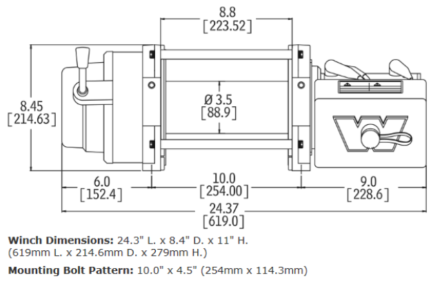 Warn Winch, M12-S, 12 V Electric, 12000 lb Line Pull Capacity - 97720