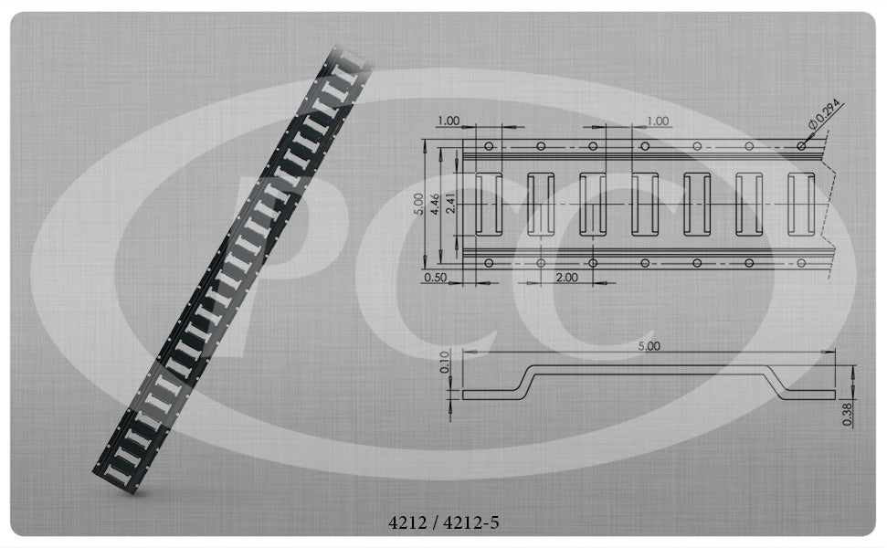 Pacific Cargo Tie Down Track, Series E, 10 ft Length, Black - 4212