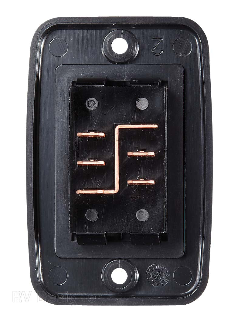 RV Designer Slide Out Switch, 5 Pin Terminal, 1.85 in Height x 2.3 in Width Cutout Size, 20 amp (Continuous) - S141