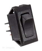 RV Designer Multi Purpose Switch, 10 amp Max, 0.550 in x 1.125 in Cutout, Black - S261