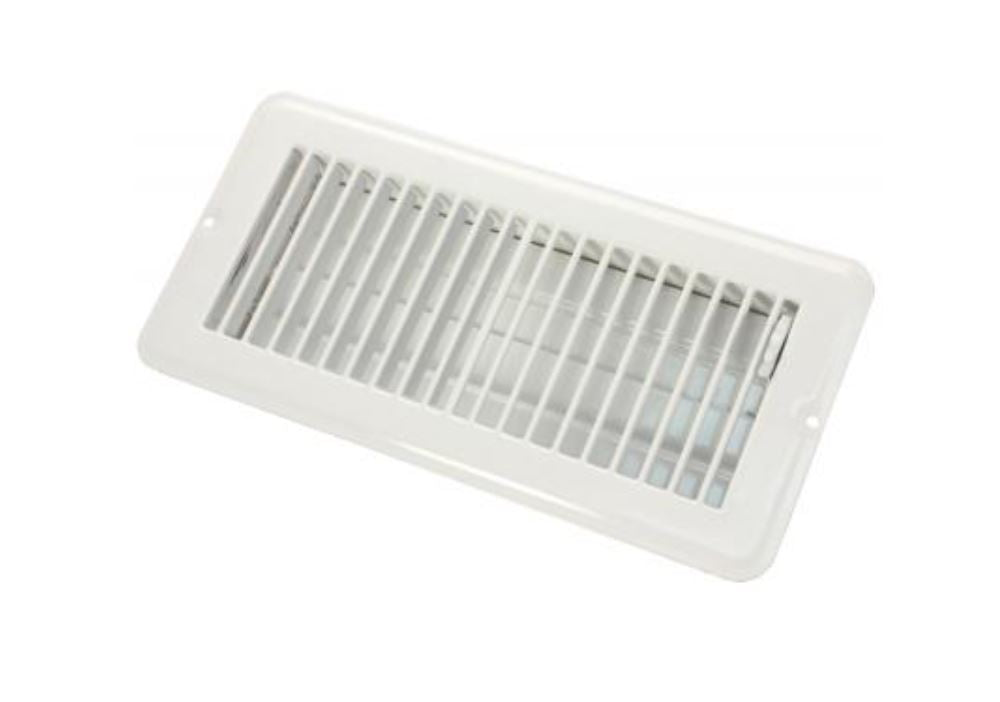 JR Products Heating/Cooling Register, 4 in Width x 10 in Length, 5-9/16 in Width Overall x 11-1/2 in Length Overall, White - 02-29005