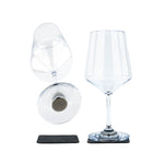 Silwy Magnetic Drinking Glass, 18.6 oz Capacity, With Two Black Metal Nano Gel Pads, Set Of 2 - KO-WI-CL-2