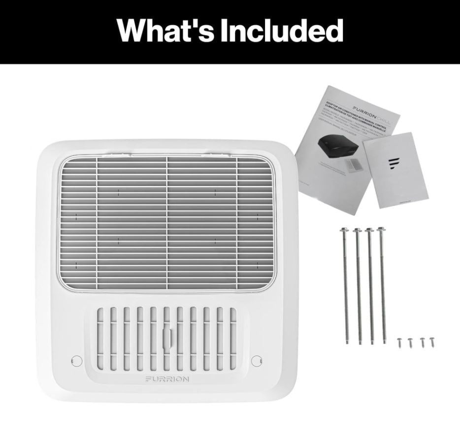 Furrion Air Conditioner Ceiling Assembly, For Use With Furrion Rooftop R32 Air Conditioners, Fits 14 in x 14 in Vent Opening, White - FACT12CA2-PS-AM