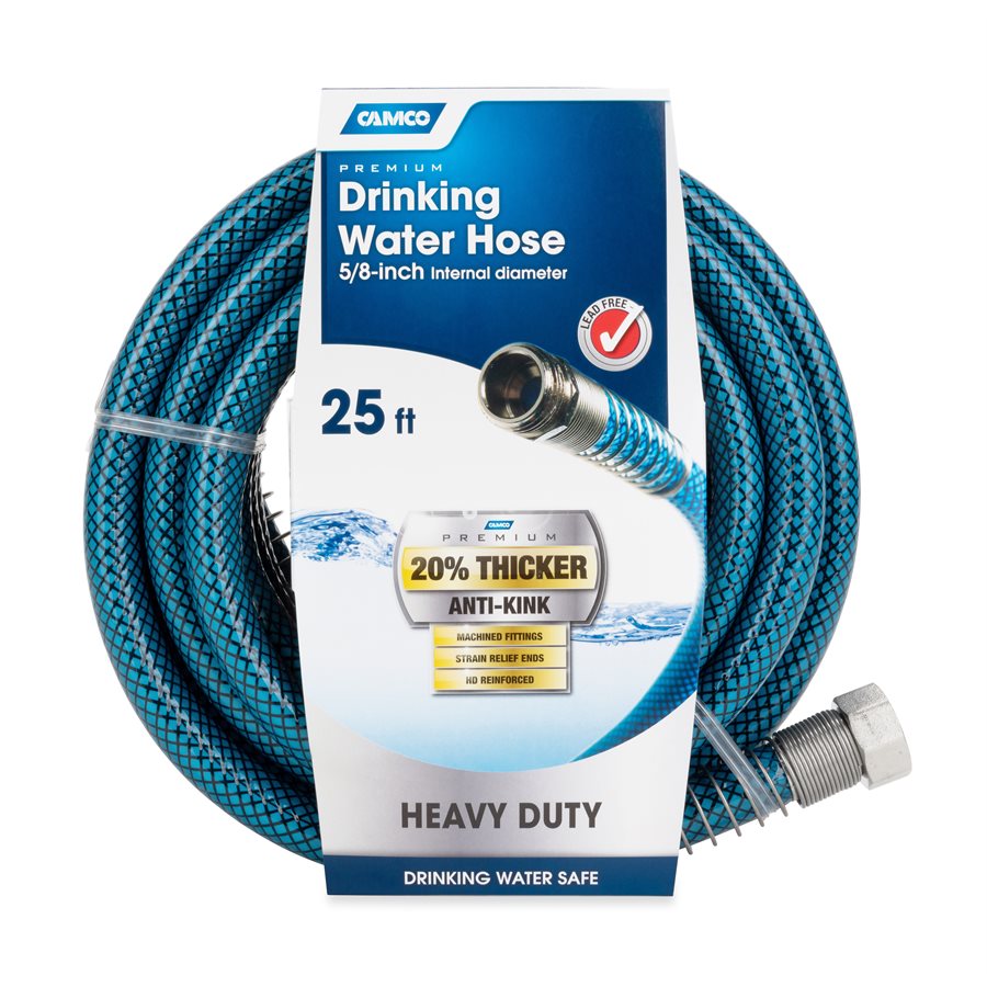 Camco Fresh Water Hose, 5/8 in Internal Diameter, 25 ft Length, 100 PSI Working Pressure - 22833