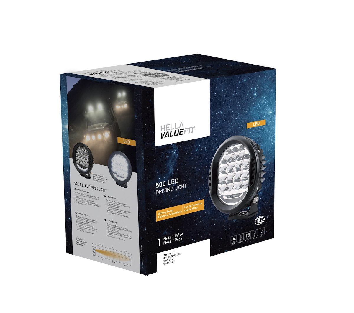 HELLA Driving/Fog Light, ValueFit 500, LED Bulb, 22.5 Watt - 358117161