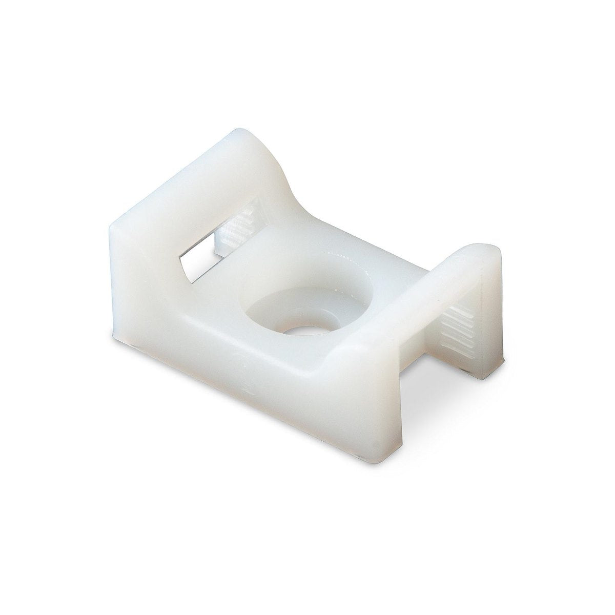 Ancor Wire Tie Mounting Base, Adhesive Backed With #8 Screw Mount, Natural White, Pack Of 100 - 199232