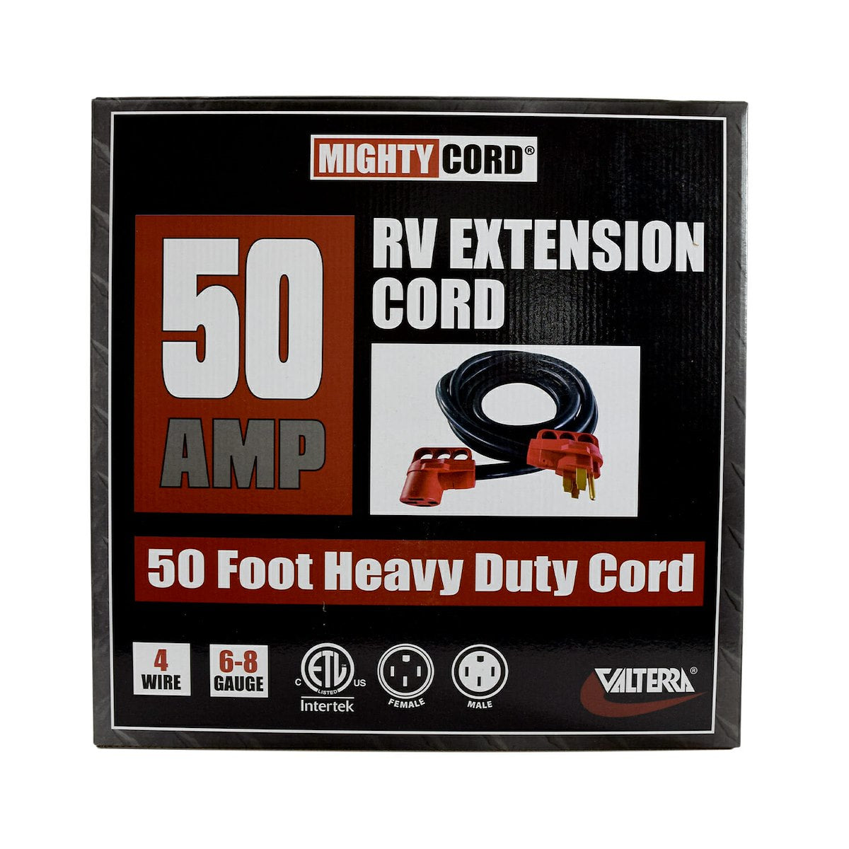 Valterra Power Cord, 50 amp, 50 ft Length, Male 4-Prong Plug And Female 4-Prong Plug - A10-5050EH