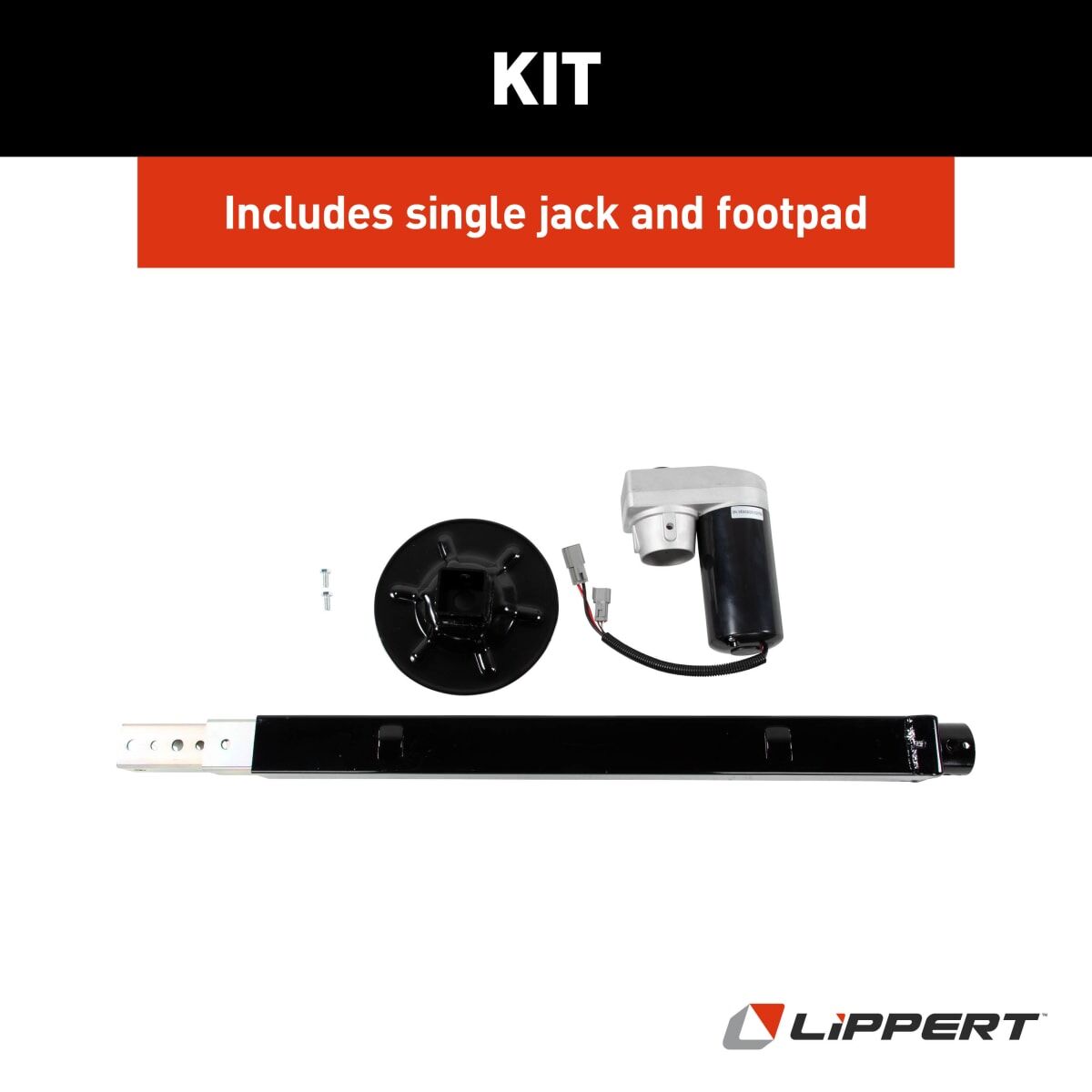 Lippert Leveling Jack, 5000 lb Capacity, 19-13/16 in Stroke, 38 in Maximum Height - 305340